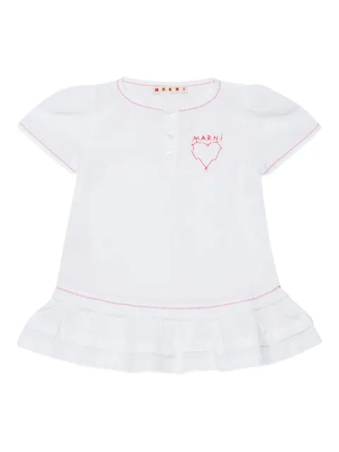 Marni Kids ruffled embroidered dress