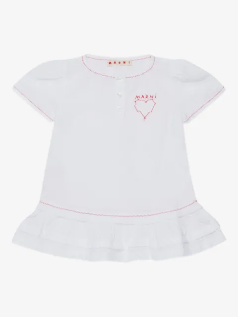 Marni Kids ruffled embroidered dress