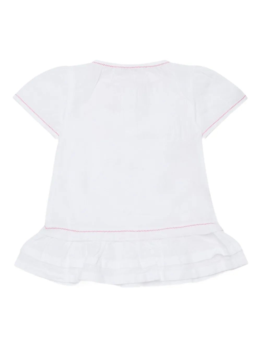 Marni Kids Jurk met ruches en borduurwerk Wit