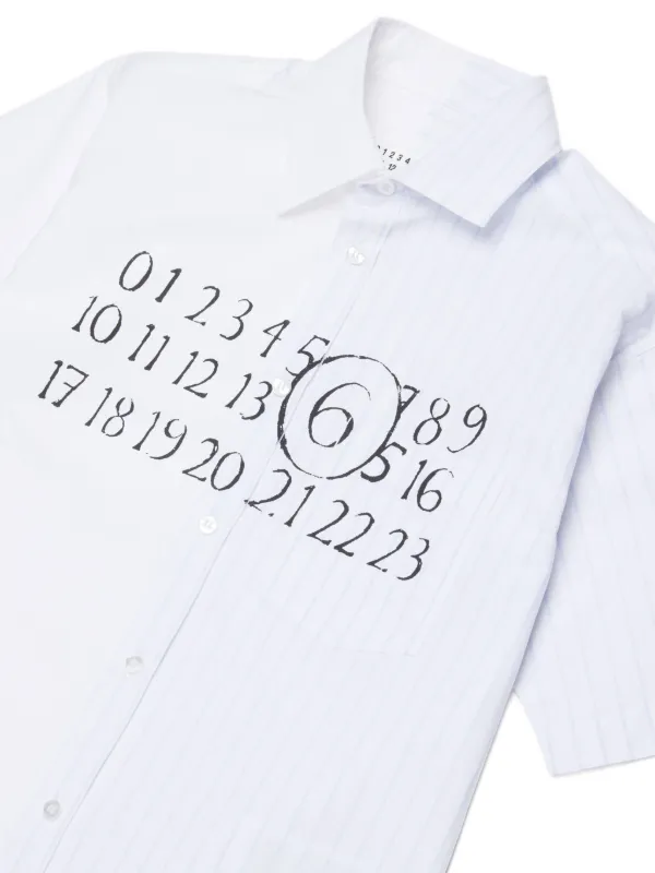 MM6 Maison Margiela Kids Striped Panel Shirt | White | FARFETCH