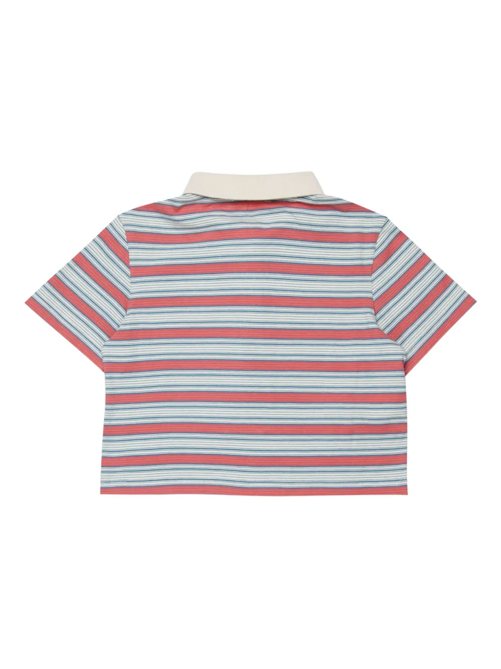Marni Kids Gestreept poloshirt met rozenpatroon Rood