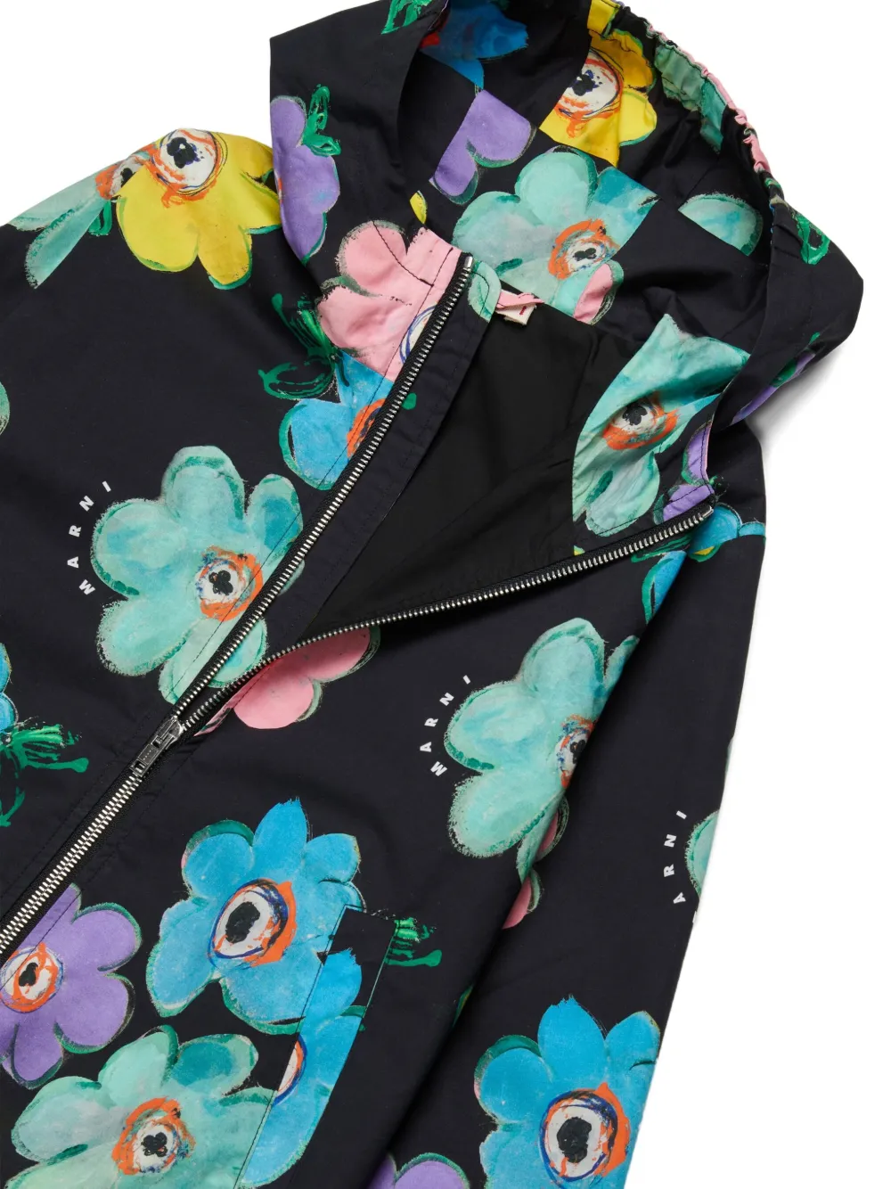 Marni Kids Bomberjack met bloemenprint Zwart