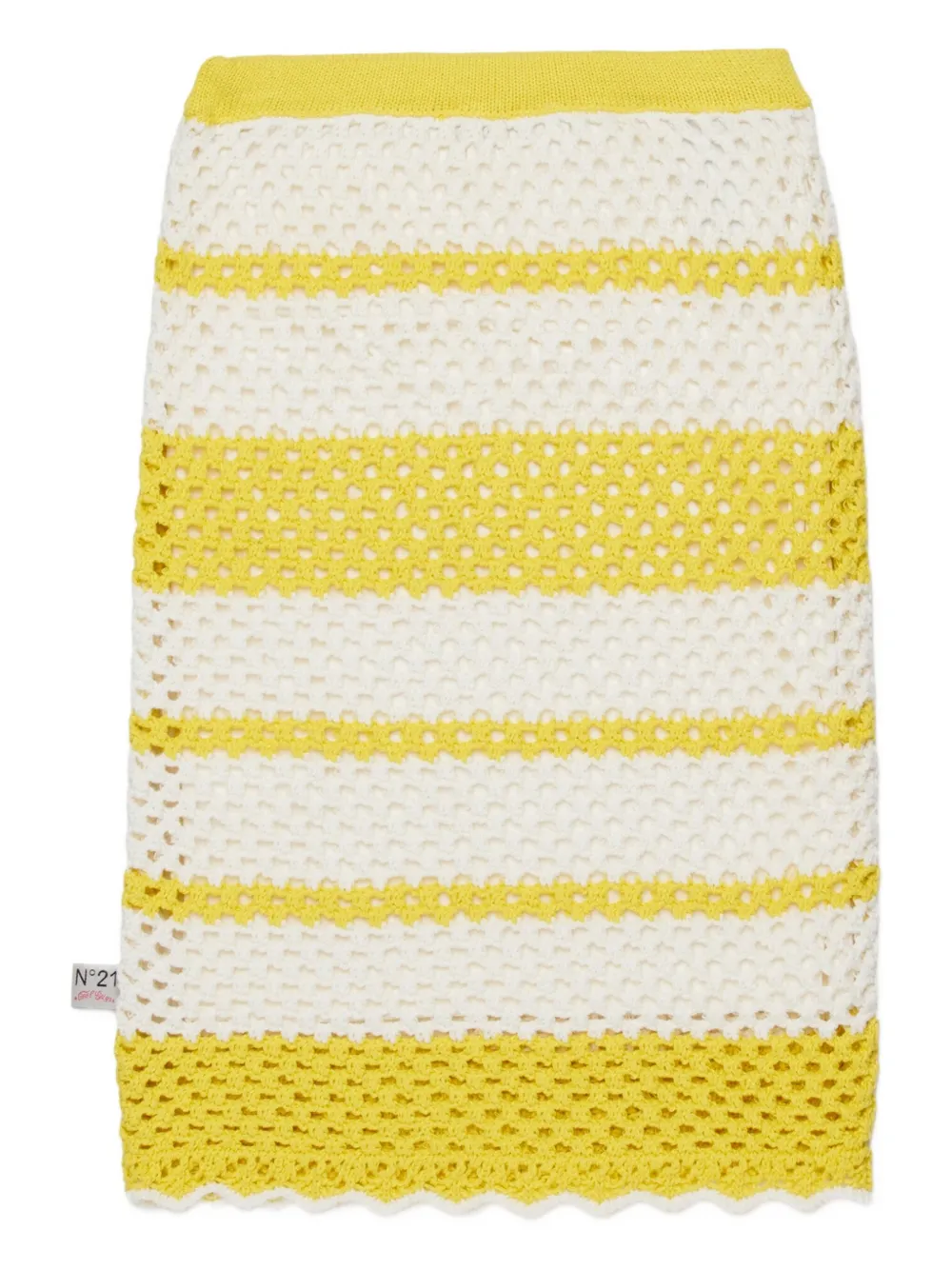 Nº21 Kids striped skirt - White