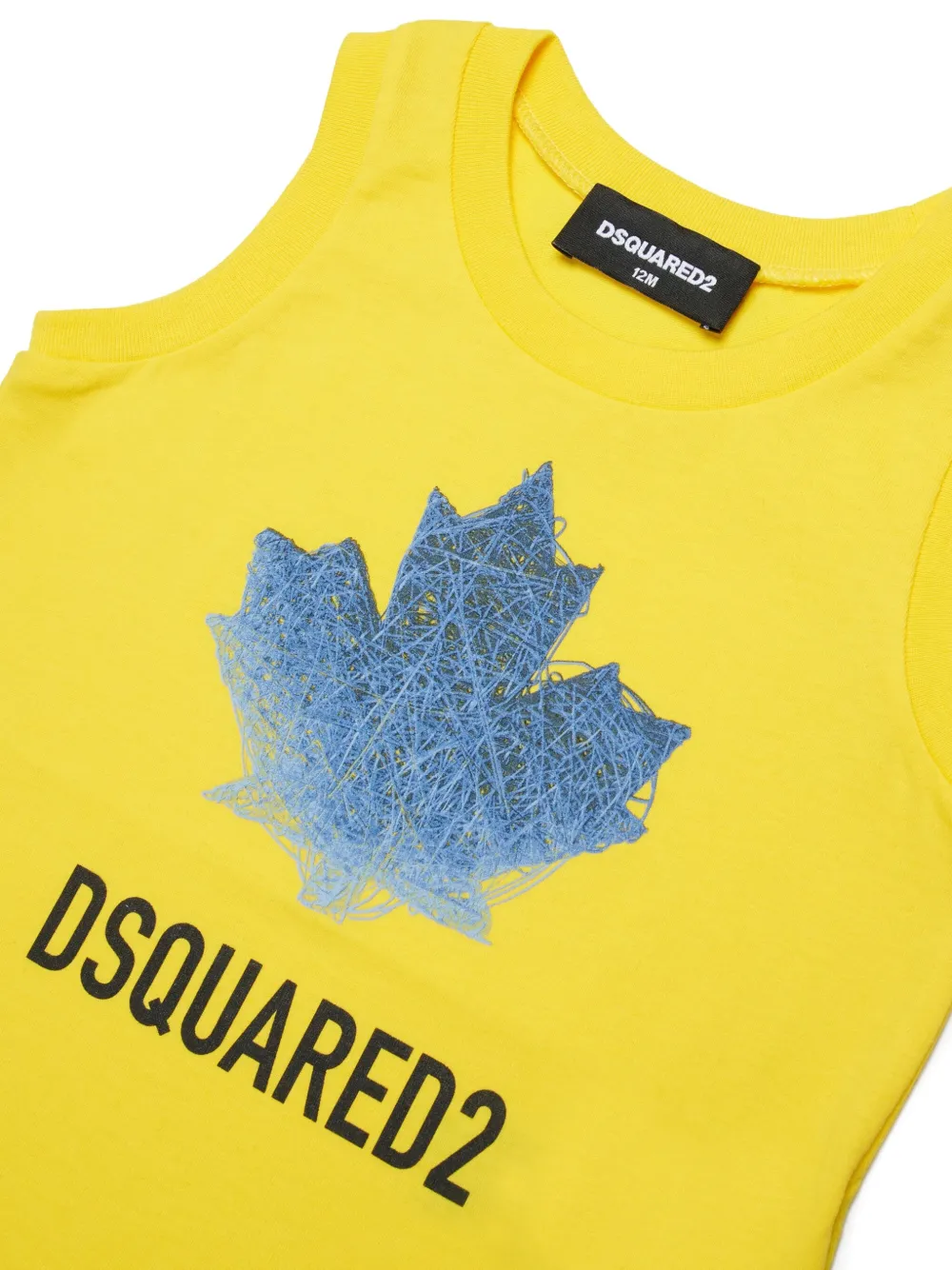 Dsquared2 Maple Leaf T-shirt In Yellow