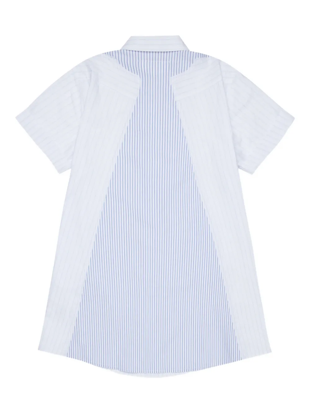 Striped-Pattern Short-Sleeve Casual Dress