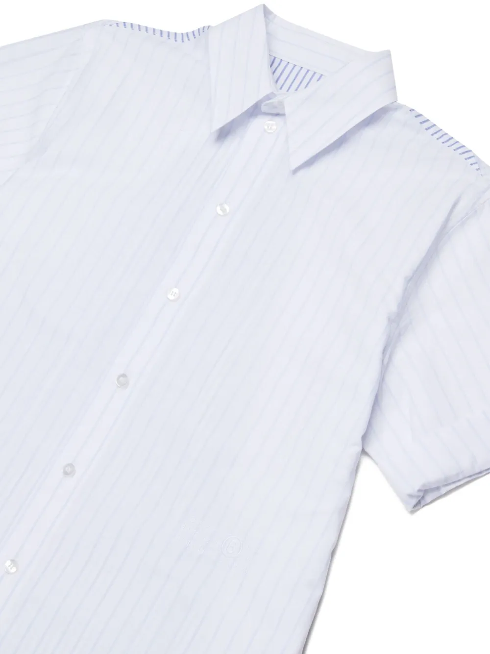 Striped-Pattern Short-Sleeve Casual Dress