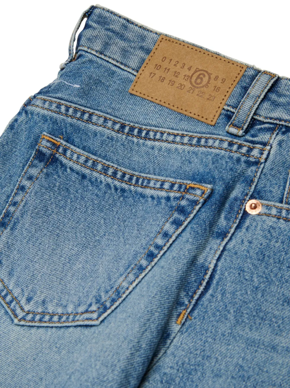 MM6 Maison Margiela Kids Jeans met opgestikte zak Blauw