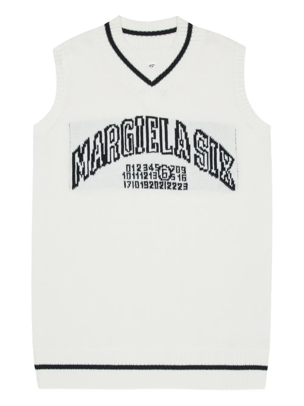 MM6 Maison Margiela Kids Abito smanicato con scollo a V - Bianco