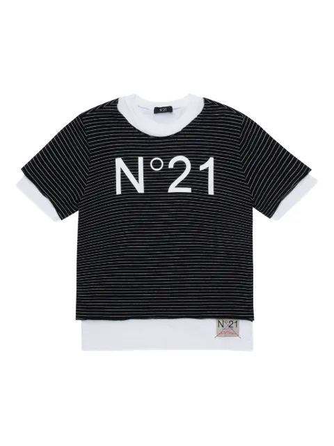 Nº21 Kids playera con logo y motivo de rayas