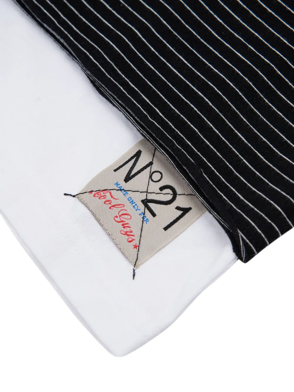  Nº21 Kids Striped Logo T-shirt - Black 