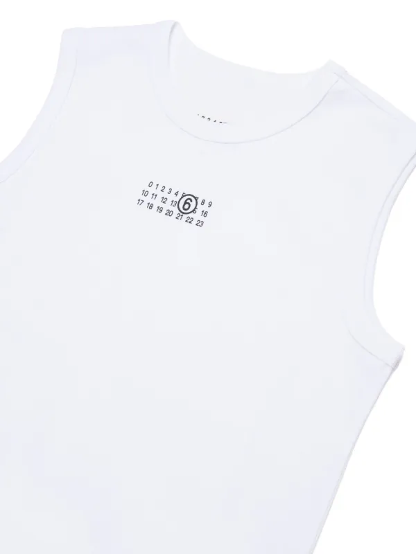 MM6 Maison Margiela Kids Graphic Sleeveless T-shirt | White | FARFETCH