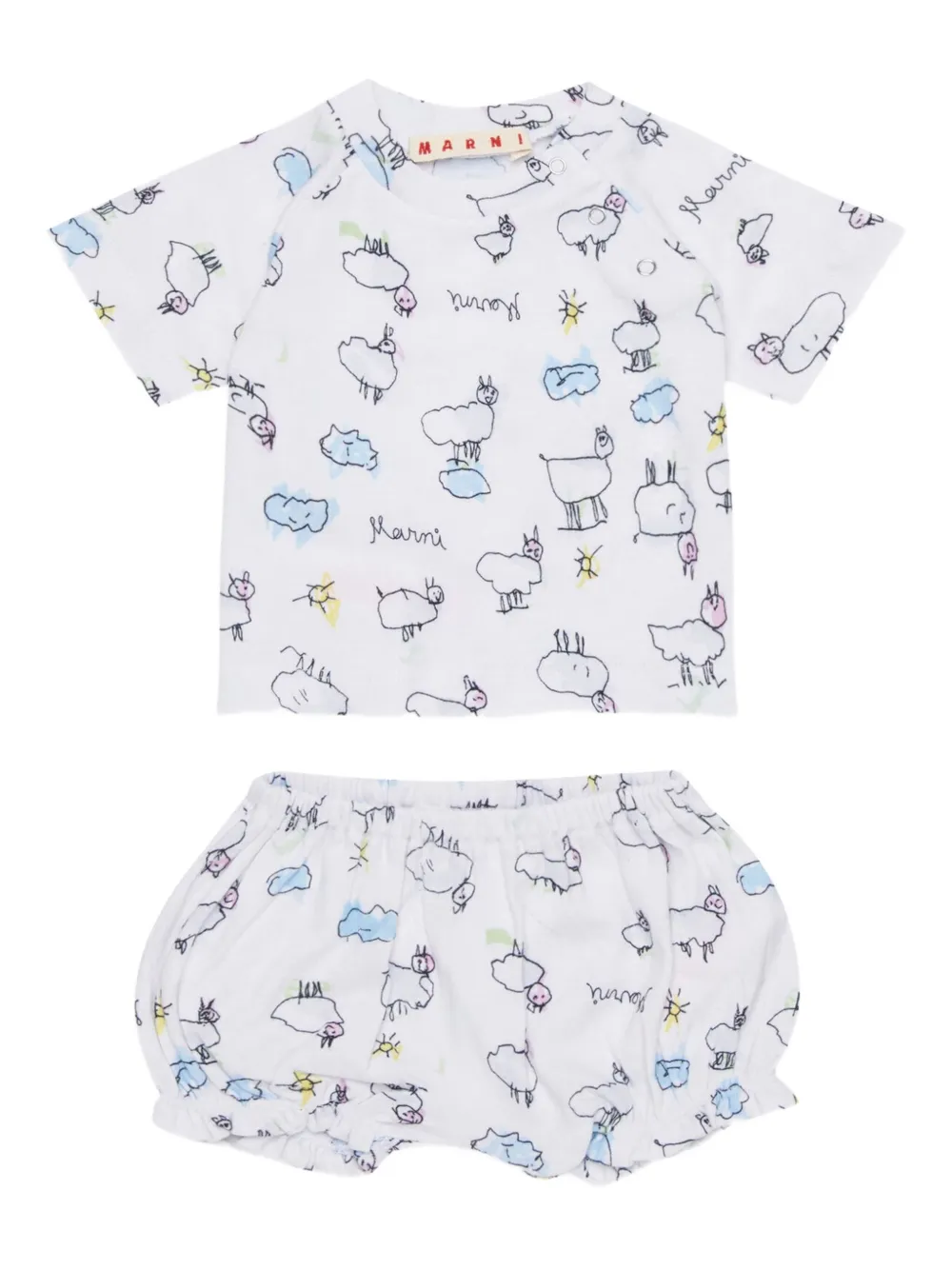 Marni Kids printed shorts set | White | Image 1