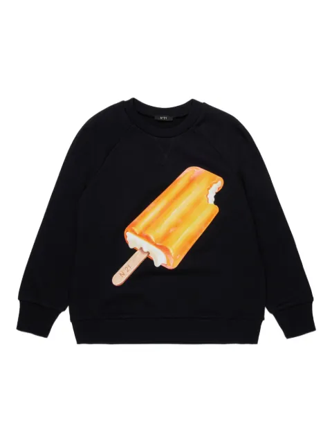 Nº21 Kids sweatshirt med rund hals og grafisk tryk