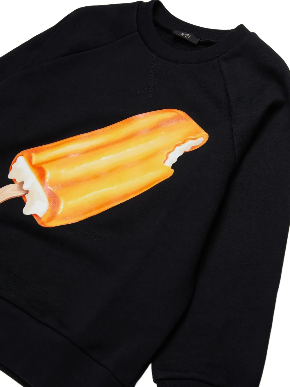  Nº21 Kids Graphic-print Crew-neck Sweatshirt - Black 