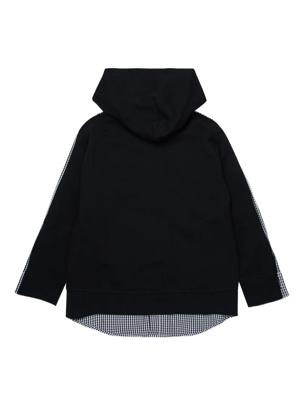  Nº21 Kids Gingham Hooded Sweatshirt - Black 