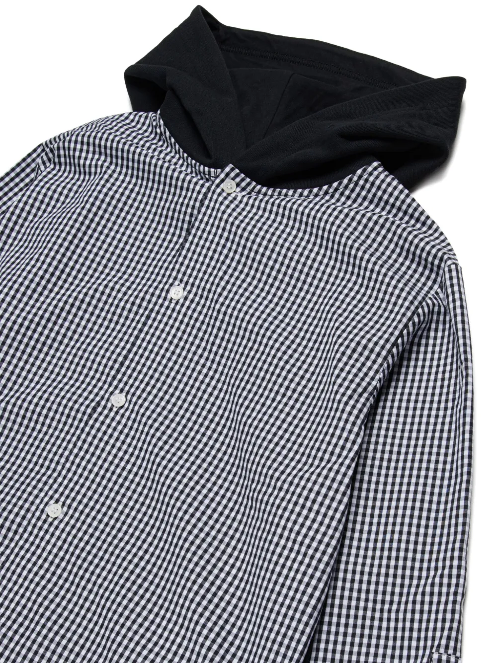  Nº21 Kids Gingham Hooded Sweatshirt - Black 
