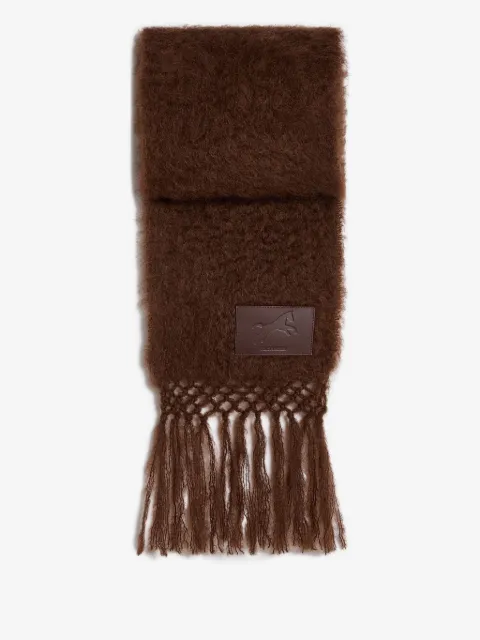 Jil Sander bufanda con flecos y parche del logo