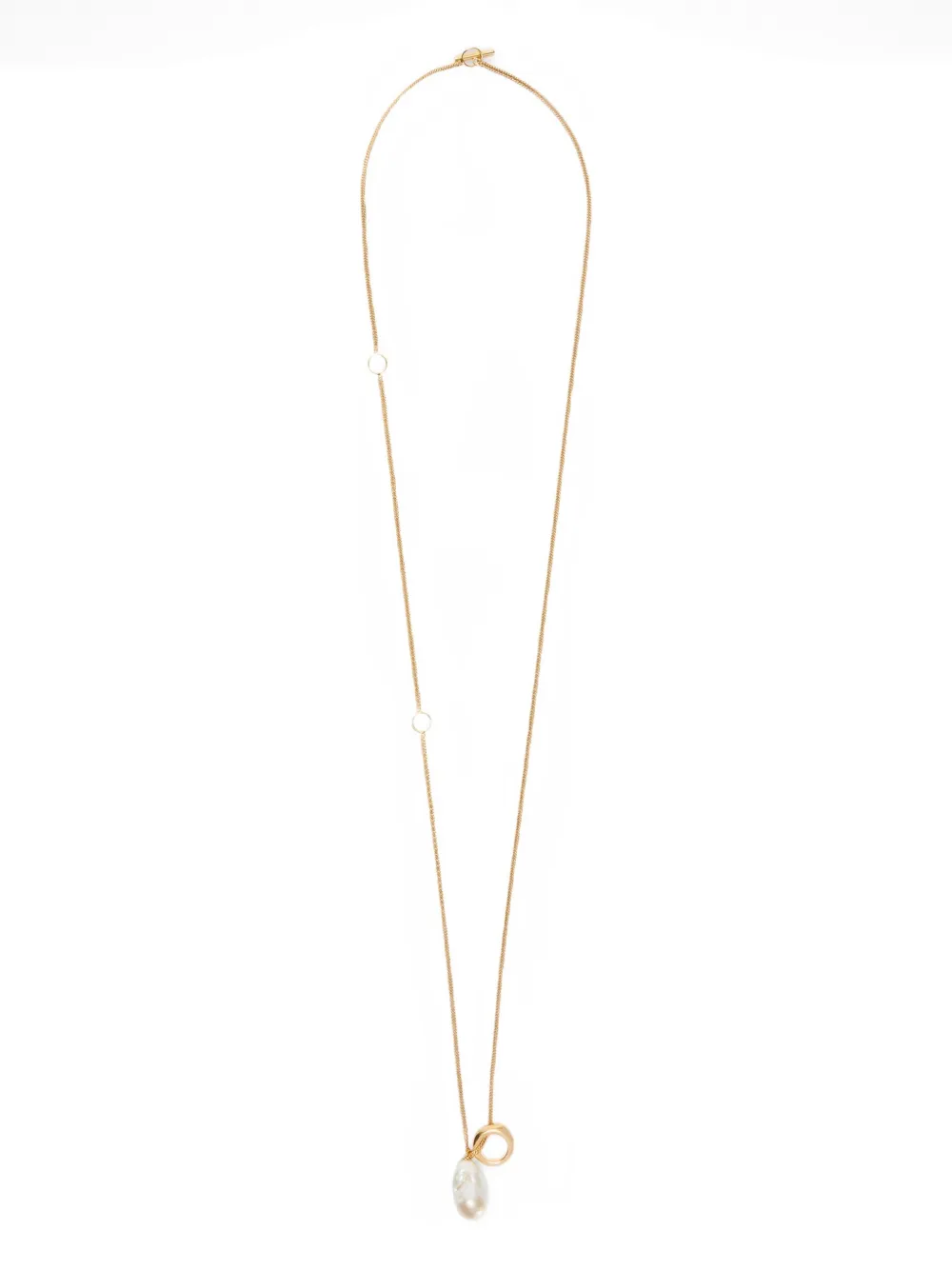 Jil Sander Freshwater-pearl Pendant Necklace In Gold