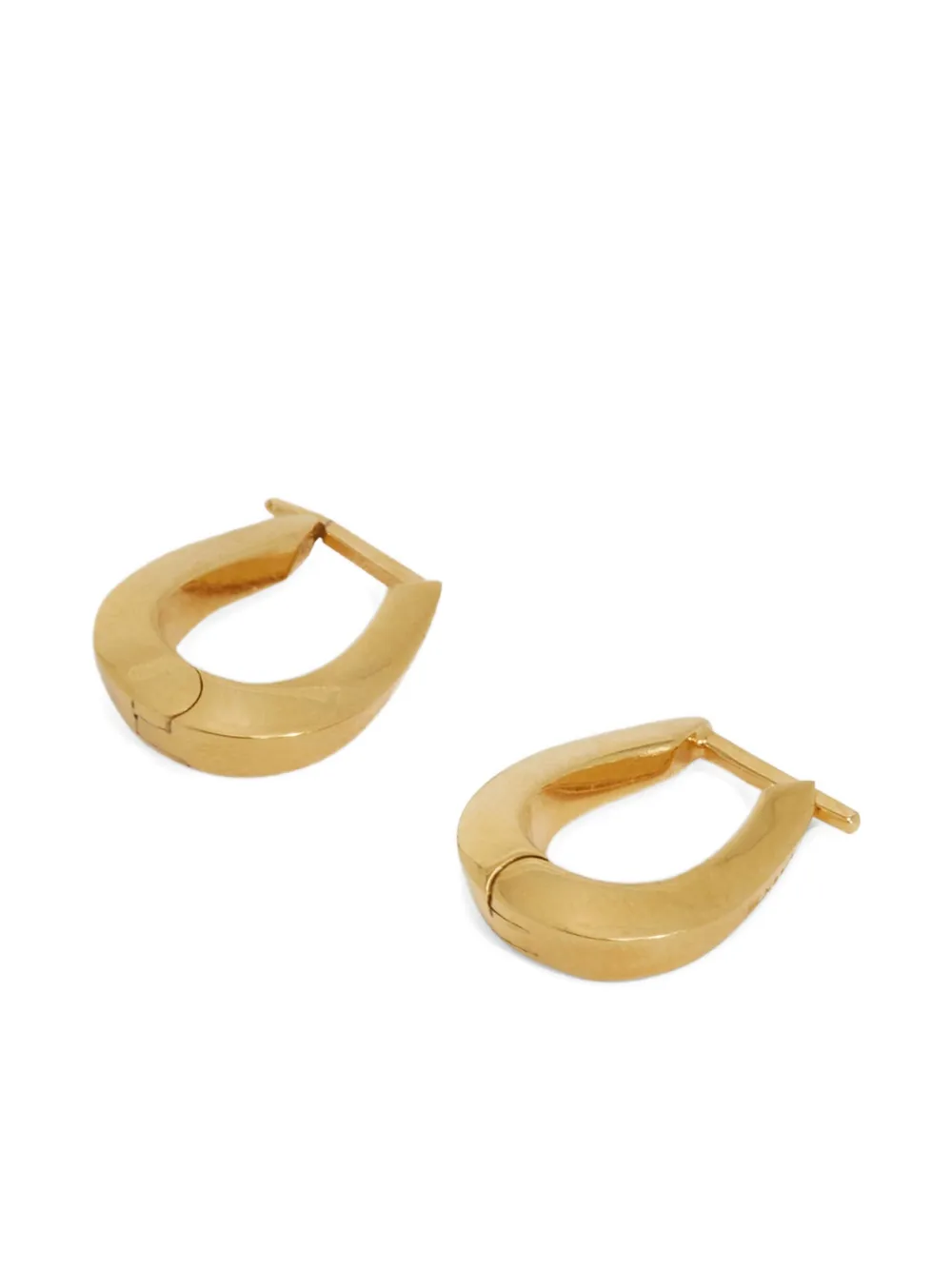 Jil Sander Horseshoe Hoop Earrings In Gold