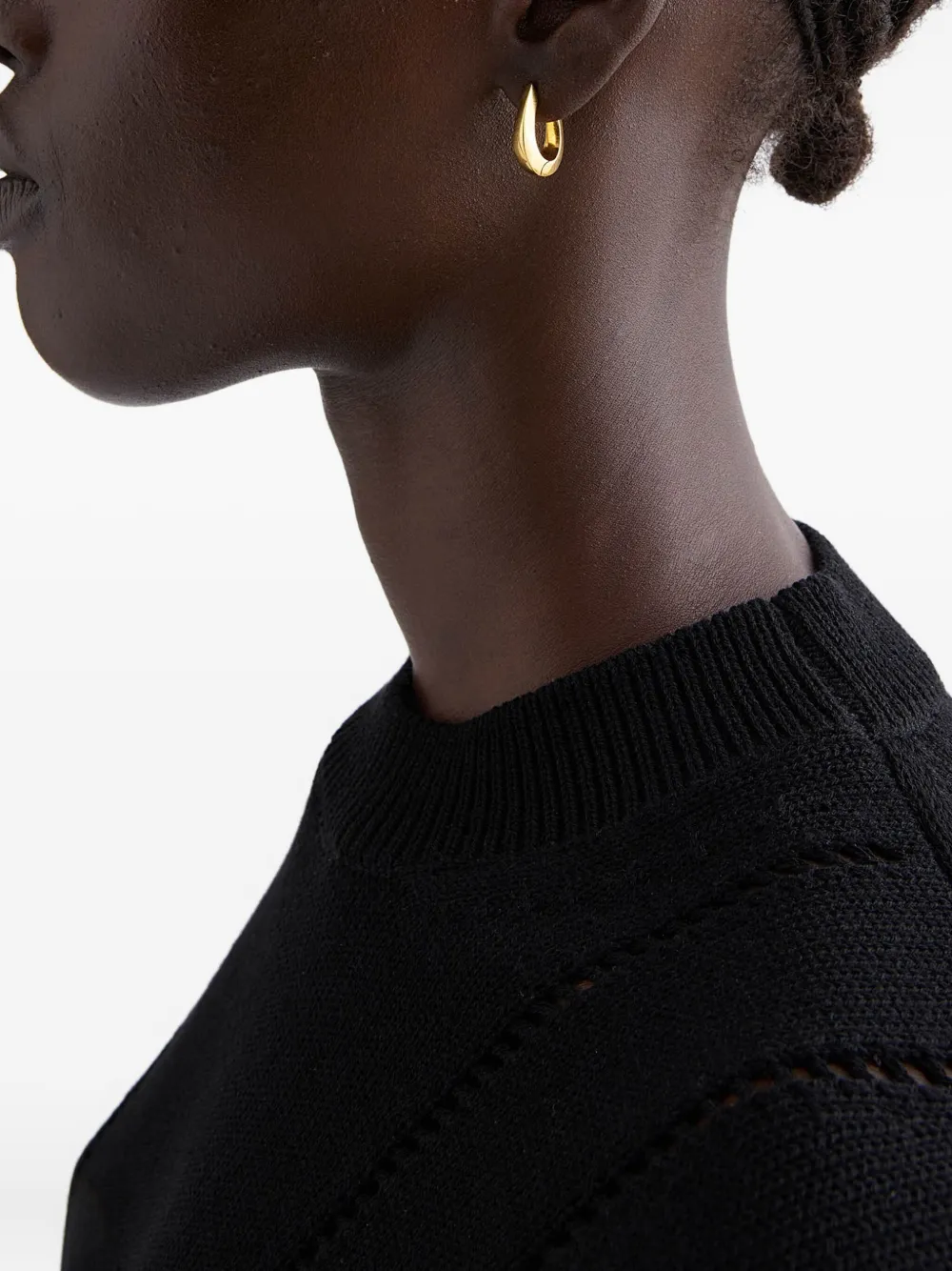 Jil Sander Horseshoe Hoop Earrings In Gold