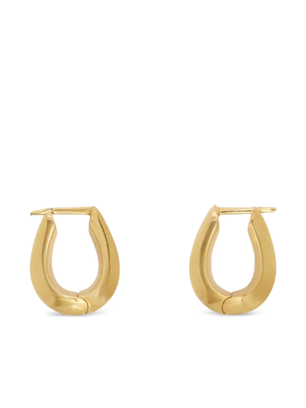Jil Sander Horseshoe Hoop Earrings In Gold