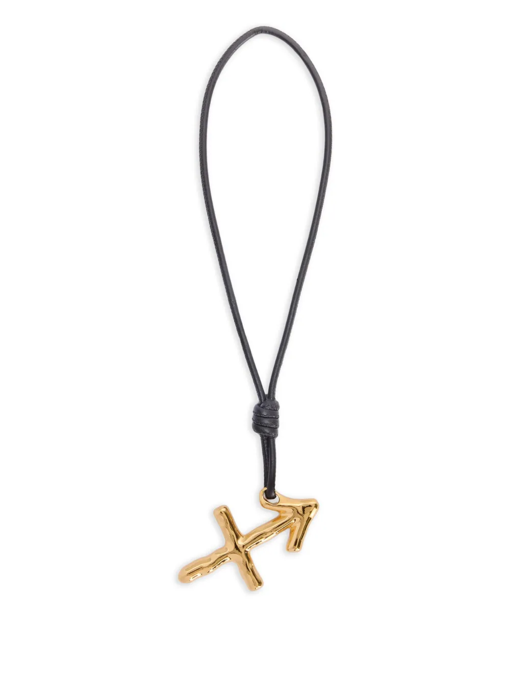 Jil Sander Zodiac charm leather necklace - Gold