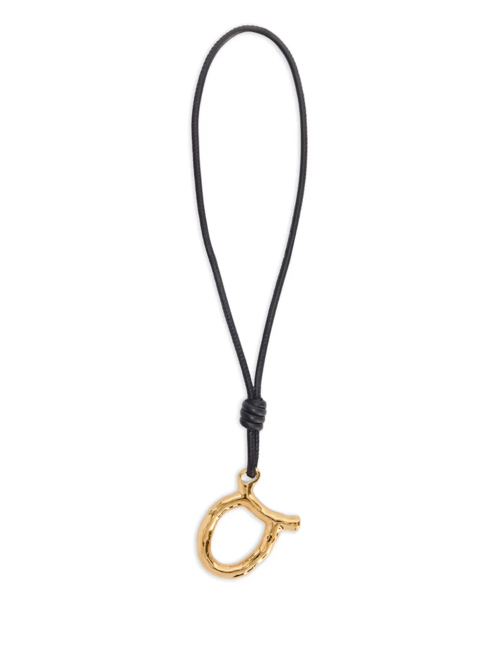 Jil Sander Zodiac charm leather necklace - Gold