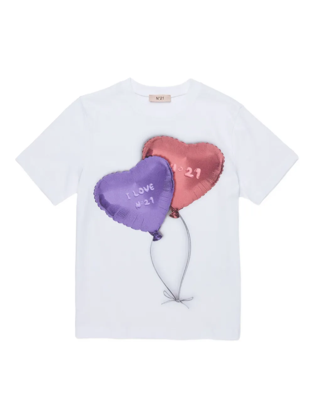 Nº21 Kids T-shirt con grafica a cuori - Bianco