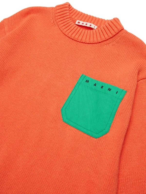 Marni Kids チェストポケット セーター | オレンジ | FARFETCH JP