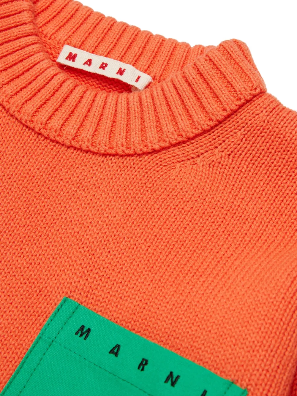  Marni Kids Chest-pocket Sweater - Orange 