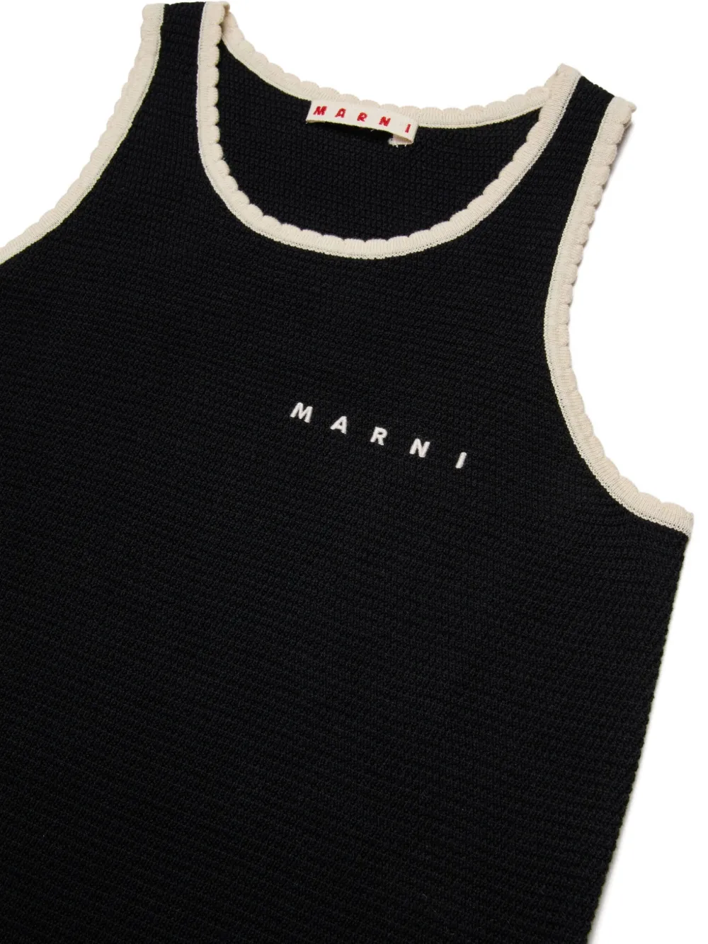 Marni Kids Floral-trim Casual Dress - Black 