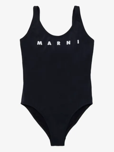 Marni Kids logo-print swimsuit