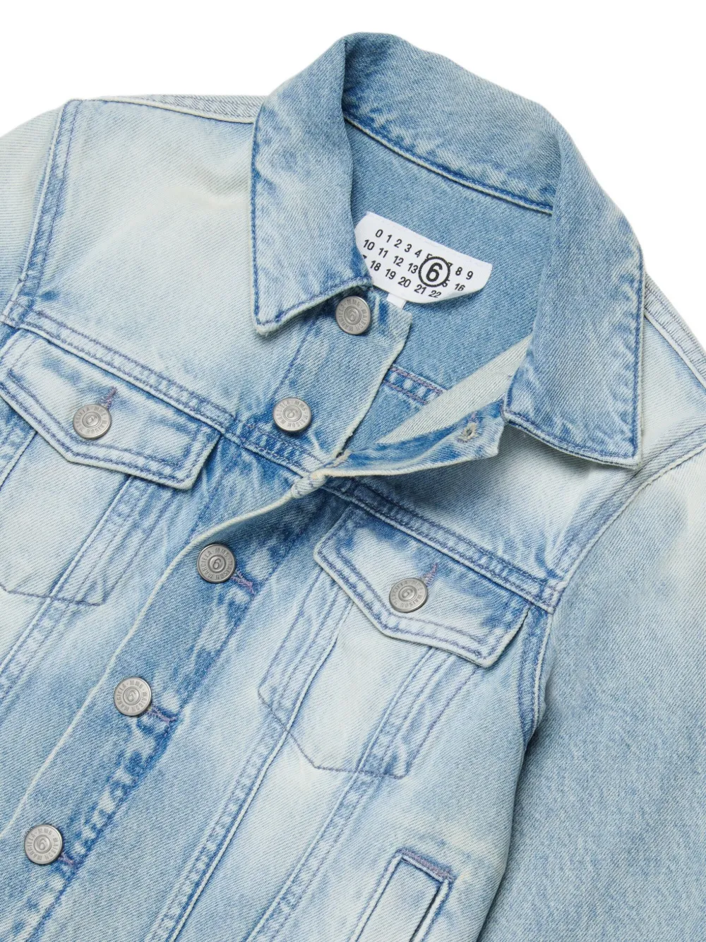  Mm6 Maison Margiela Kids Buttoned Denim Jacket - Blue 