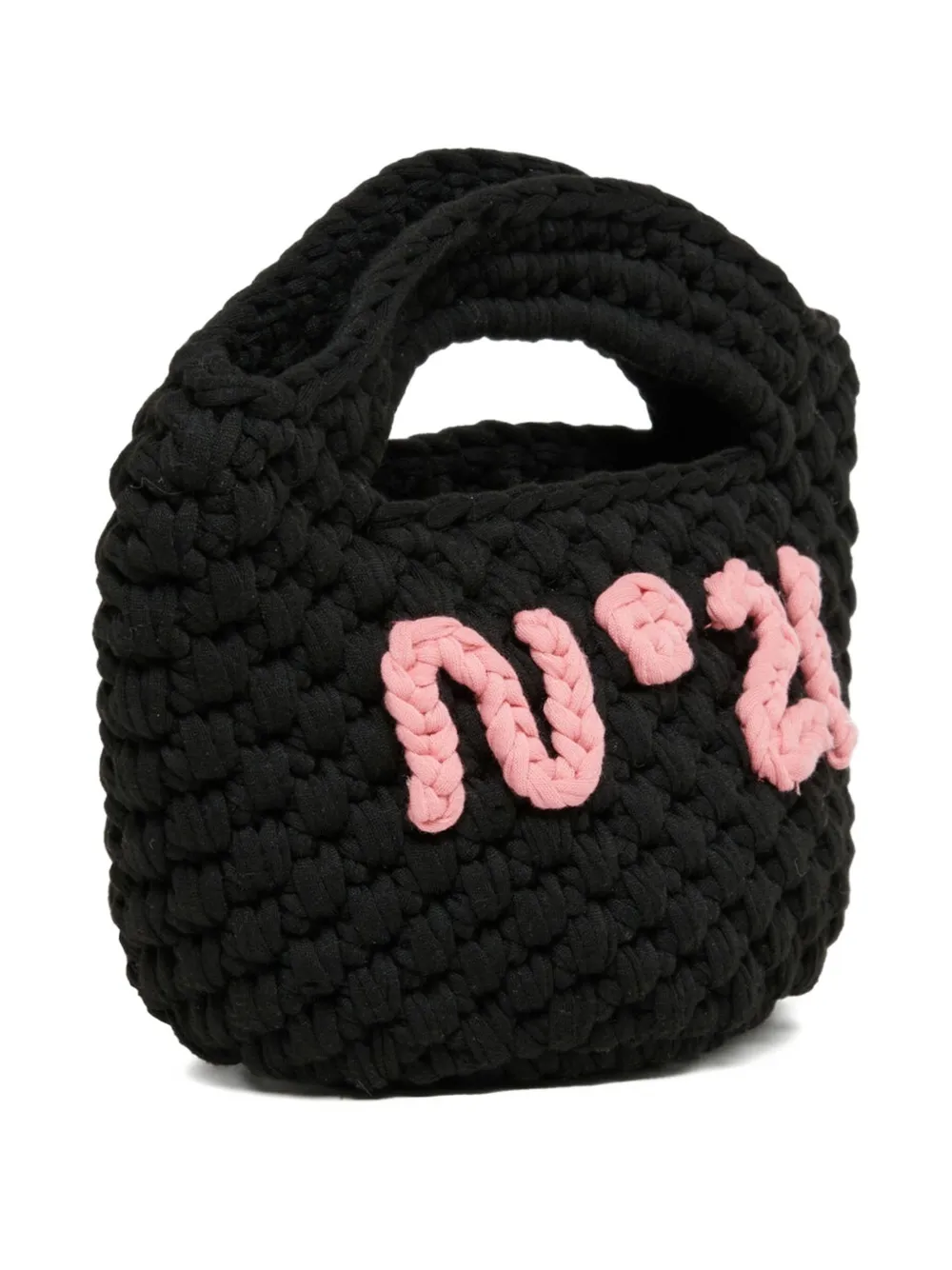  Nº21 Kids Crochet Tote Bag - Black 
