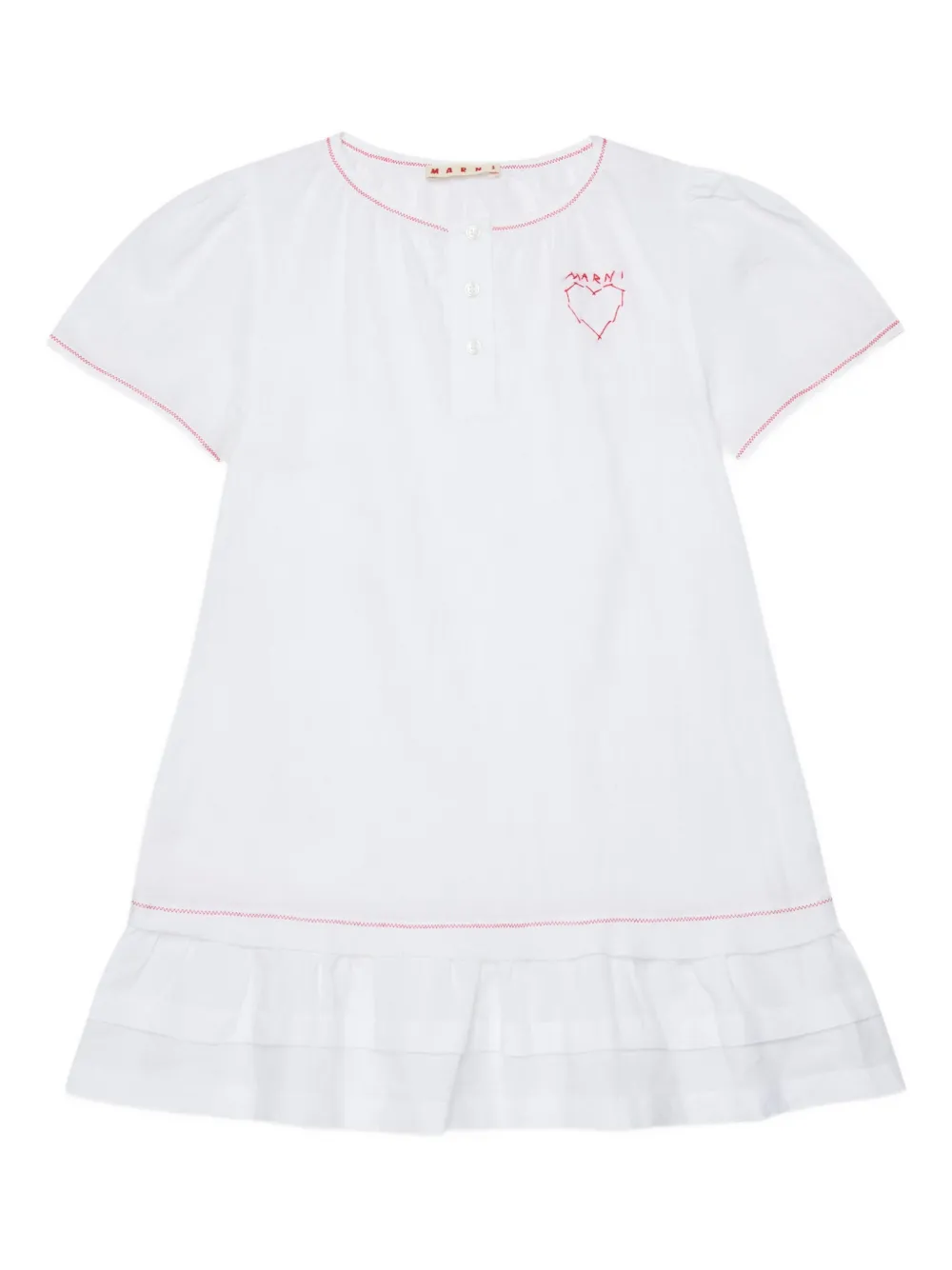 Marni Kids Abito con ruches - Bianco