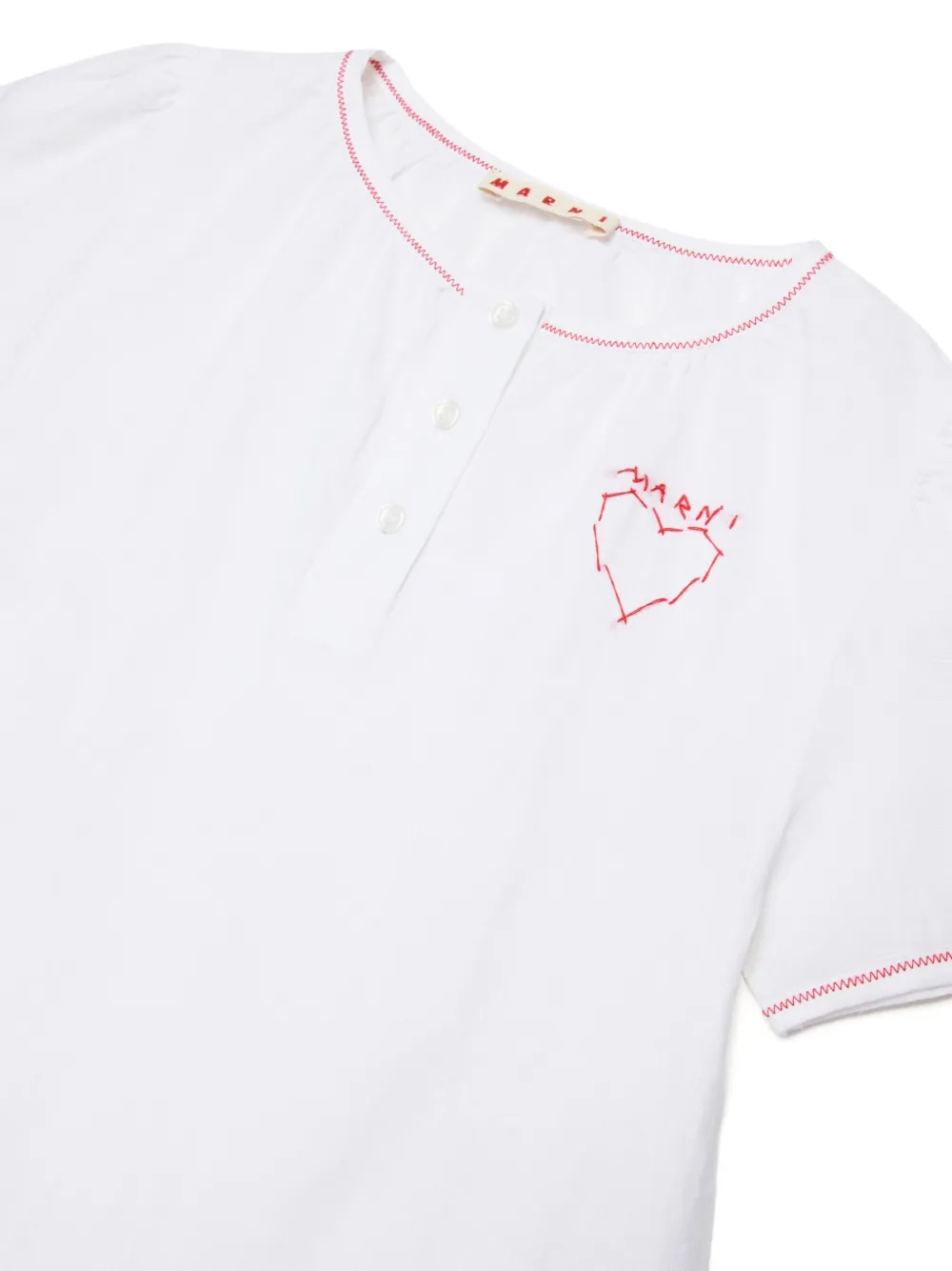 Marni Kids Jurk met ruches en hart Wit