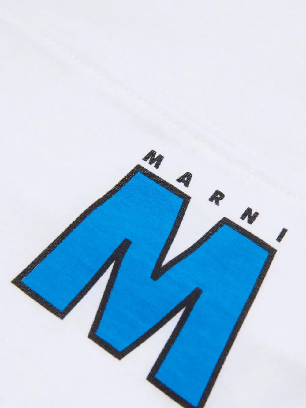 Marni Kids T-shirt met V-hals en logo Wit