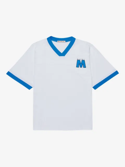 Marni Kids playera con logo y cuello en V