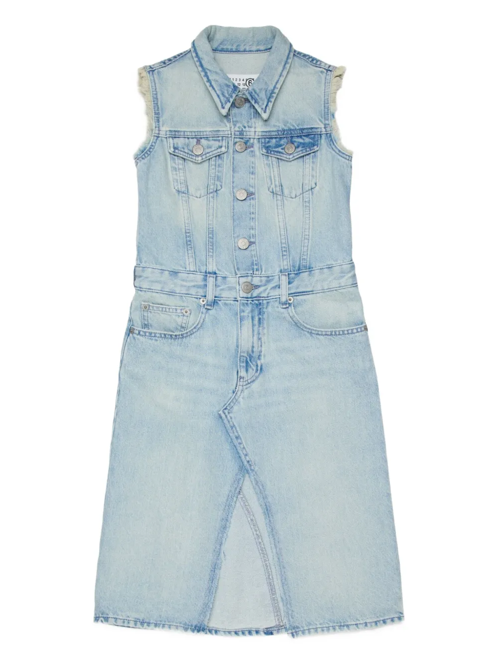 MM6 Maison Margiela Kids buttoned sleeveless casual dress - Blue