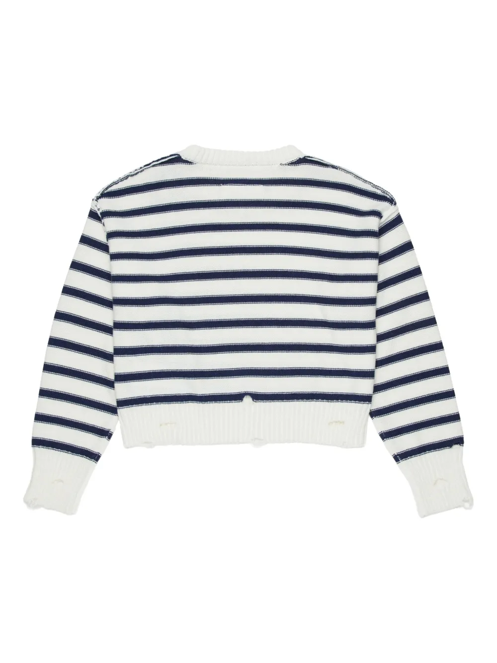 MM6 Maison Margiela Kids Gestreepte trui met gerafeld effect Wit