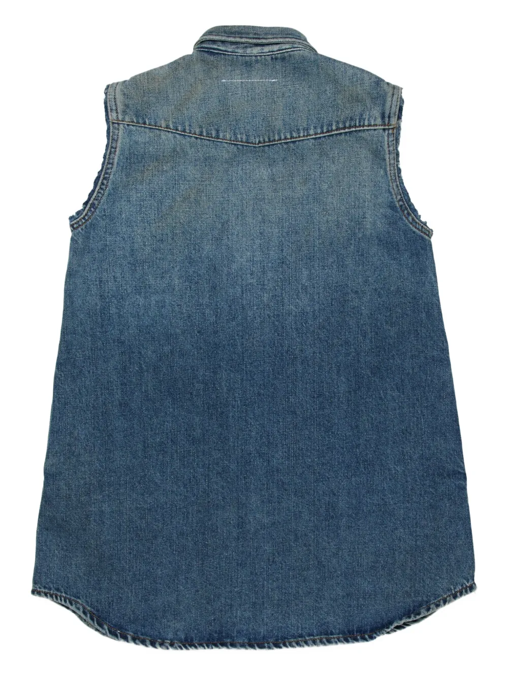 MM6 Maison Margiela Kids Mouwloze spijkerjurk met knopen Blauw