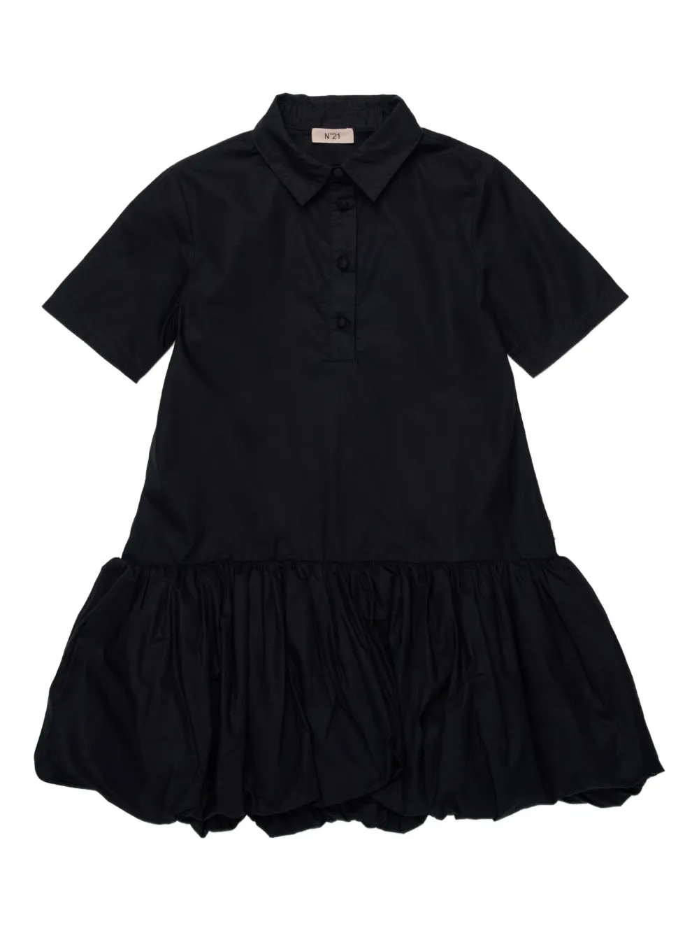N°21 Kids' Ruffled Casual Dress In Black