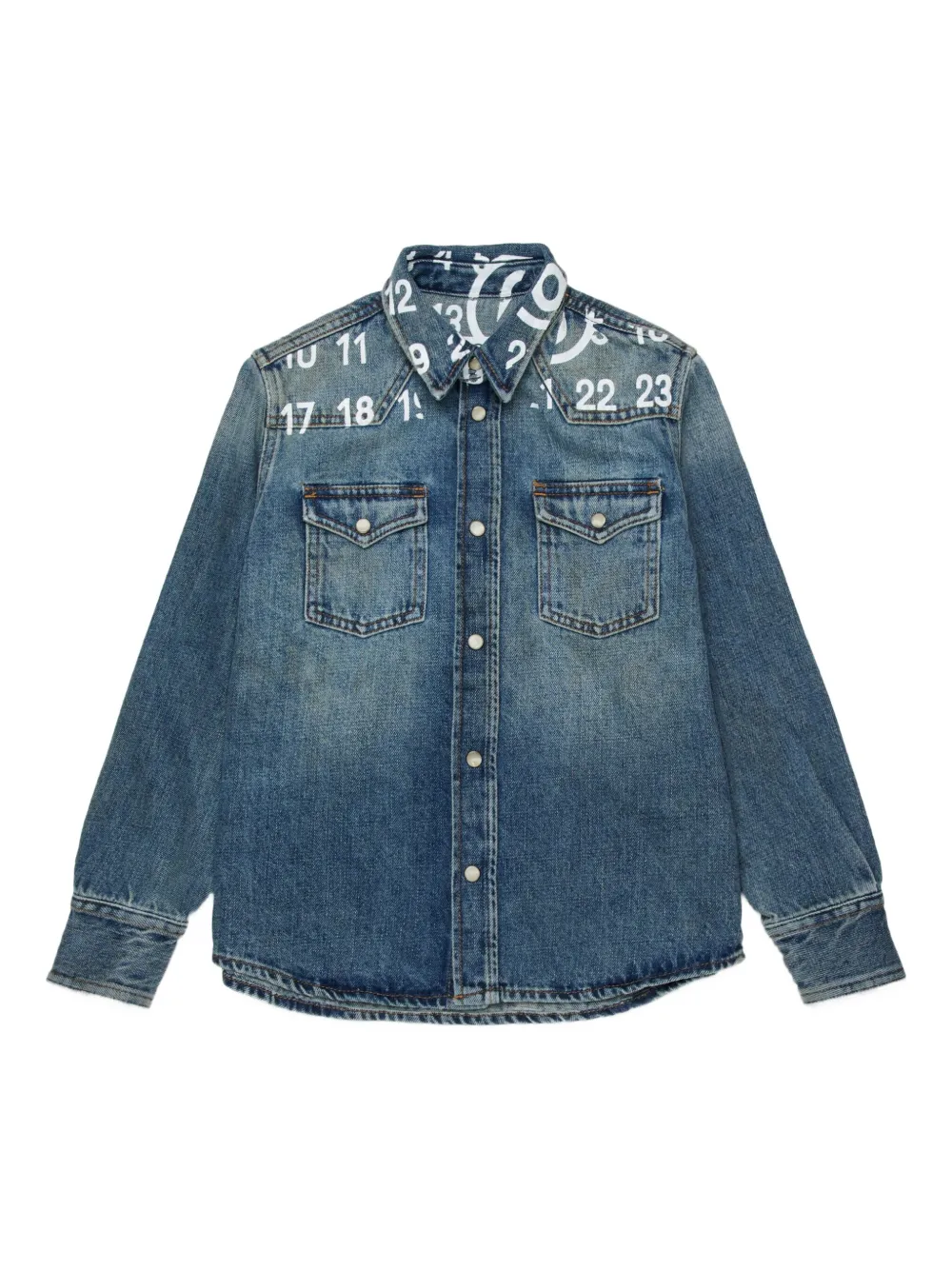 MM6 Maison Margiela Kids Camicia con stampa grafica - Blu
