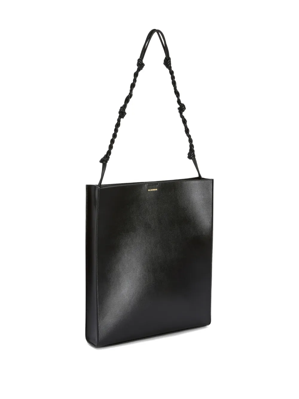 Jil Sander Tangle schoudertas met geknoopt bandje en logo-reliëf - Zwart