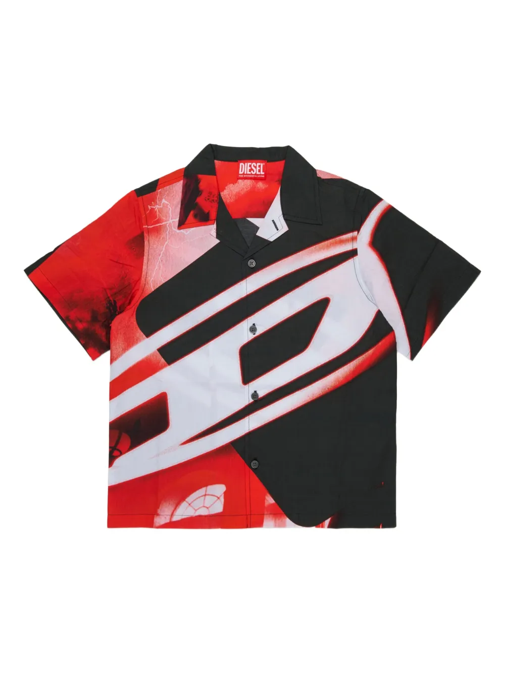 Diesel Kids Camicia a maniche corte con stampa - Nero