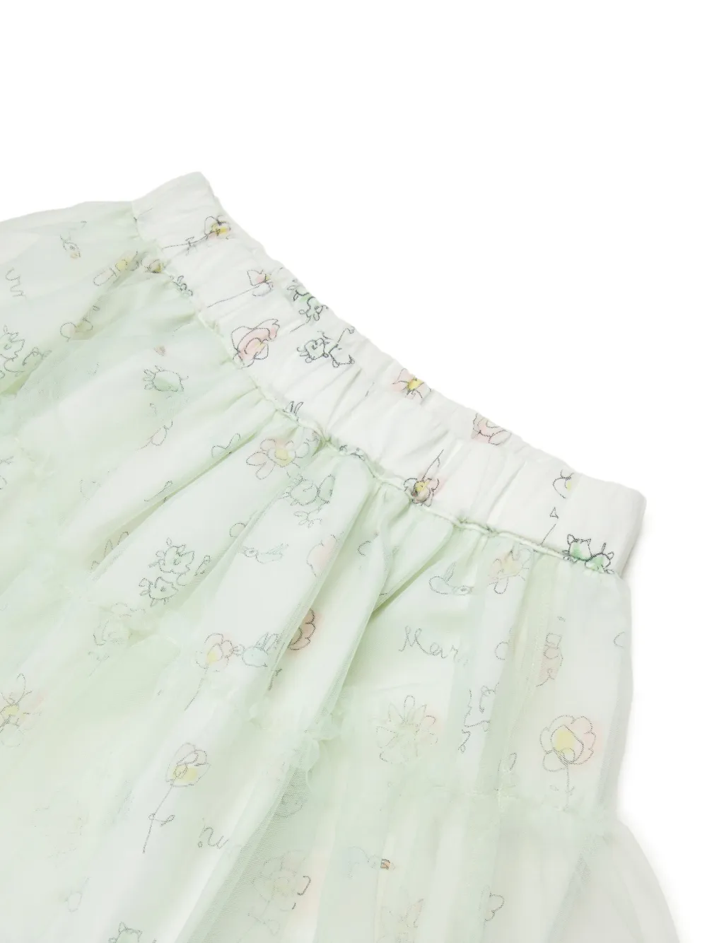  Marni Kids Ruffled Floral Skirt - White 