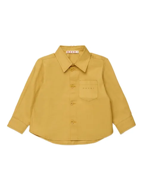 Marni Kids camisa con botón en el bolsillo