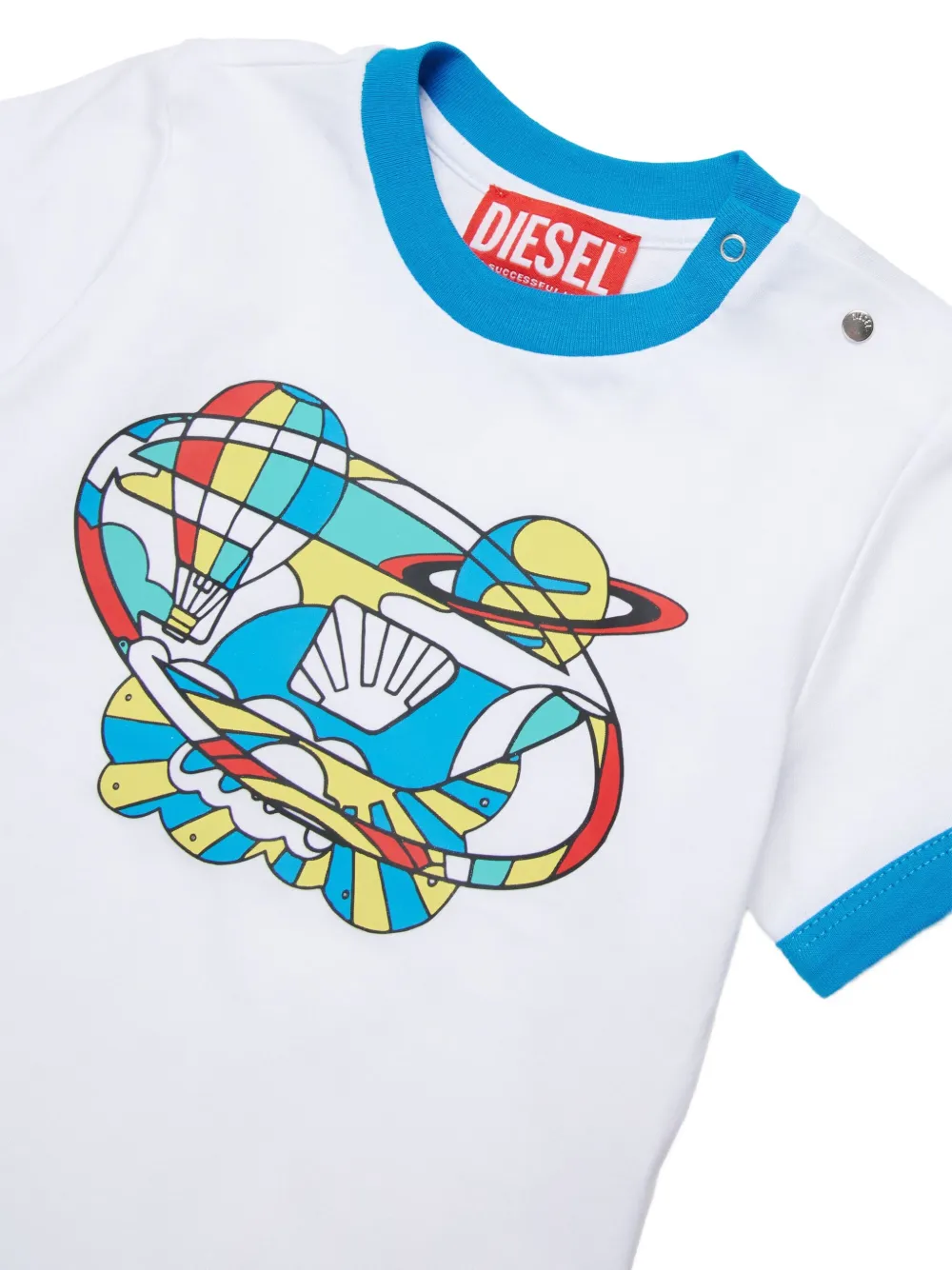 Diesel Kids Twirb T-shirt met grafische print Wit