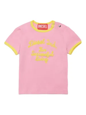 Diesel Kids logo-detail short-sleeve T-shirt | Pink | FARFETCH
