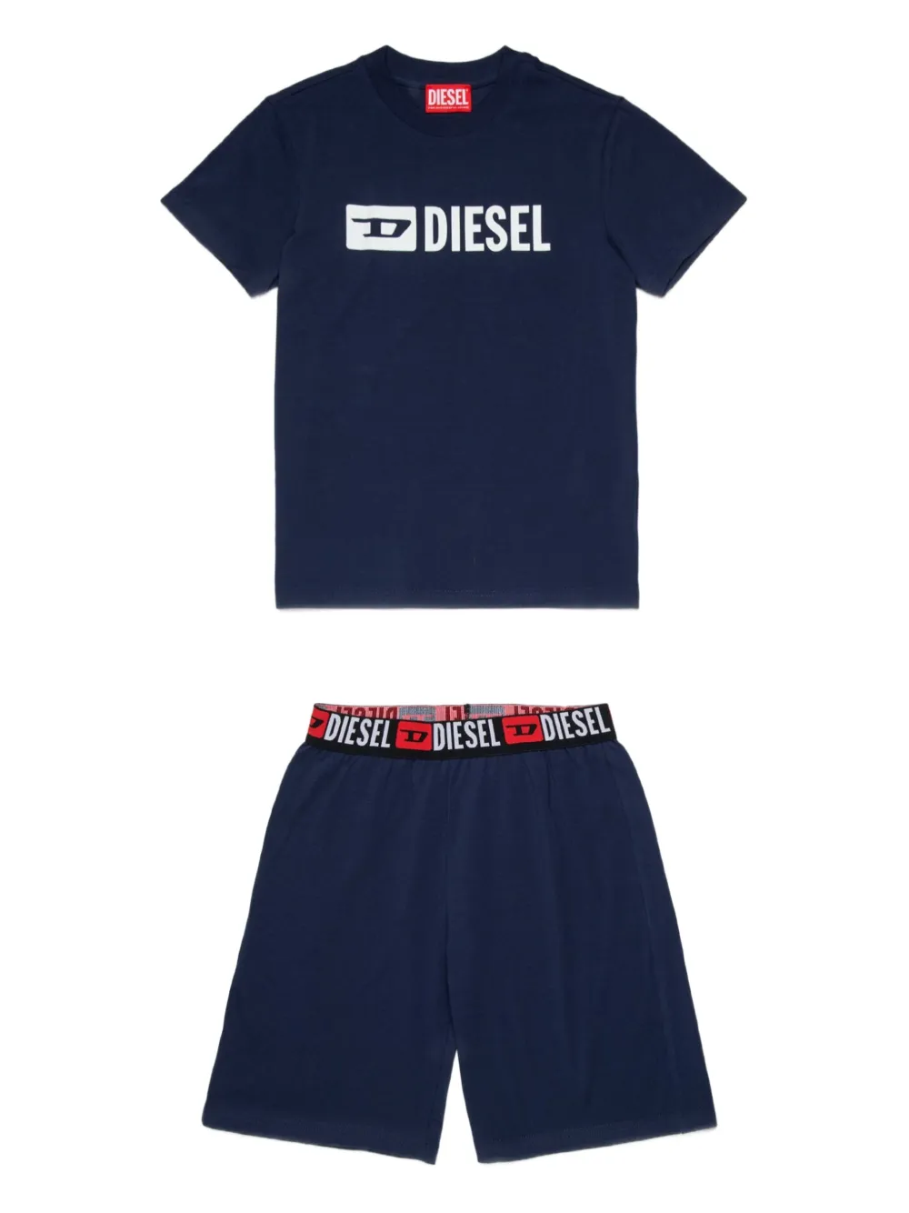 Diesel Kids Unfilp Pyjama mit Logo - Blau